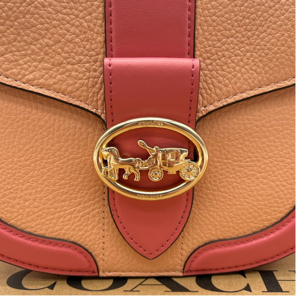 Coach Georgie Saddle Crossbody Bag In Colorblock Leather - Picture 7 of 16